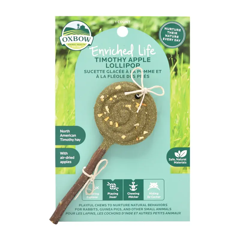 Oxbow Animal Health Enriched Life Timothy Lollipop Apple Small Animal Chew One Size