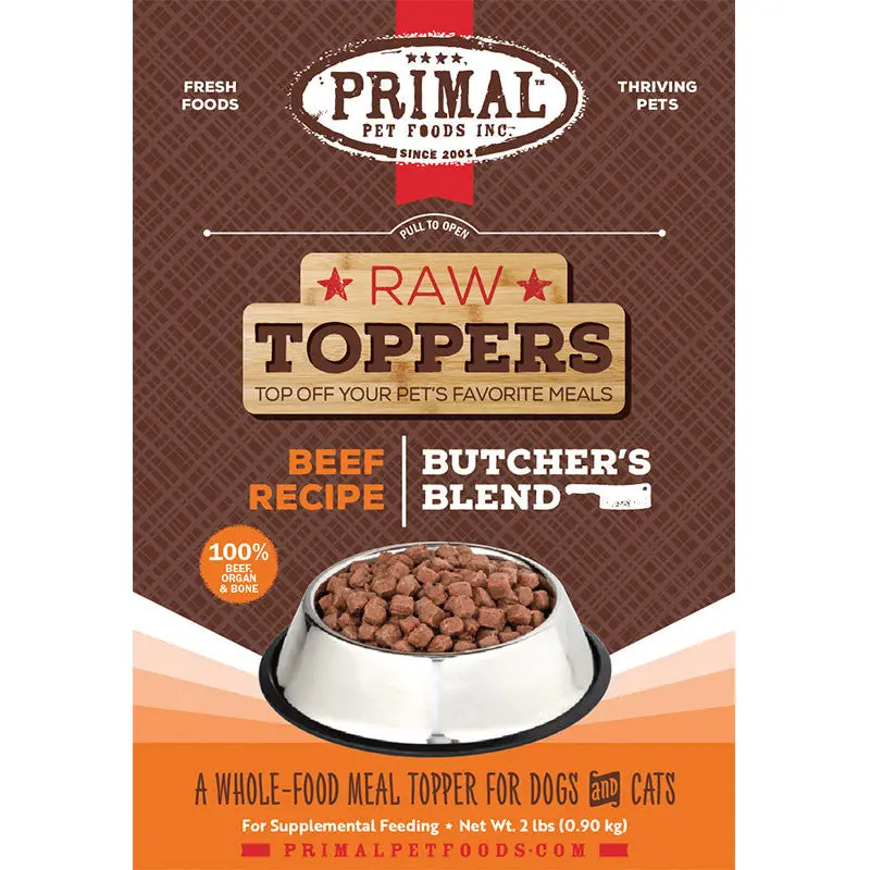 Primal Dog Cat Frozen Butcher's Blend Topper Beef 2lb SD-5