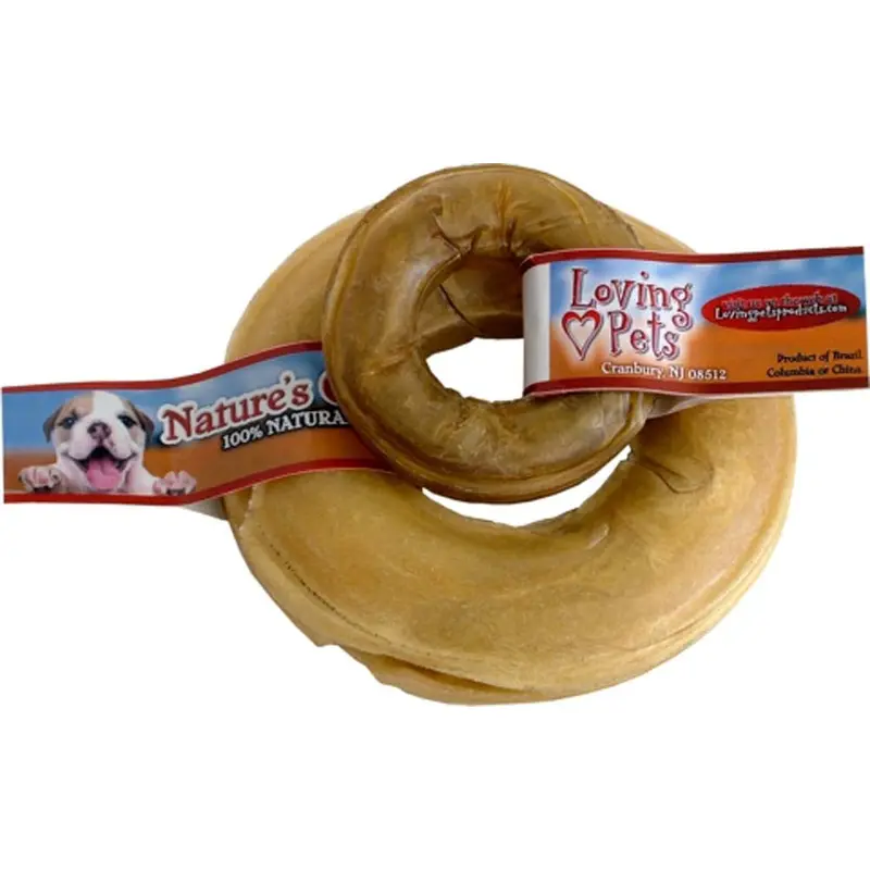Loving Pets Pressed Rawhide Donut Dog Treat 6in