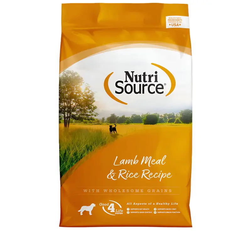 Nutrisource Wholesome Grains Dry Dog Food - Lamb Meal & Rice - 18lb Bag