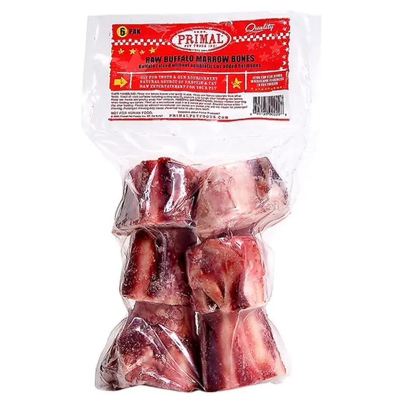Primal Raw Recreational Bones Buffalo Marrow Raw Frozen Dog Treat 6pk