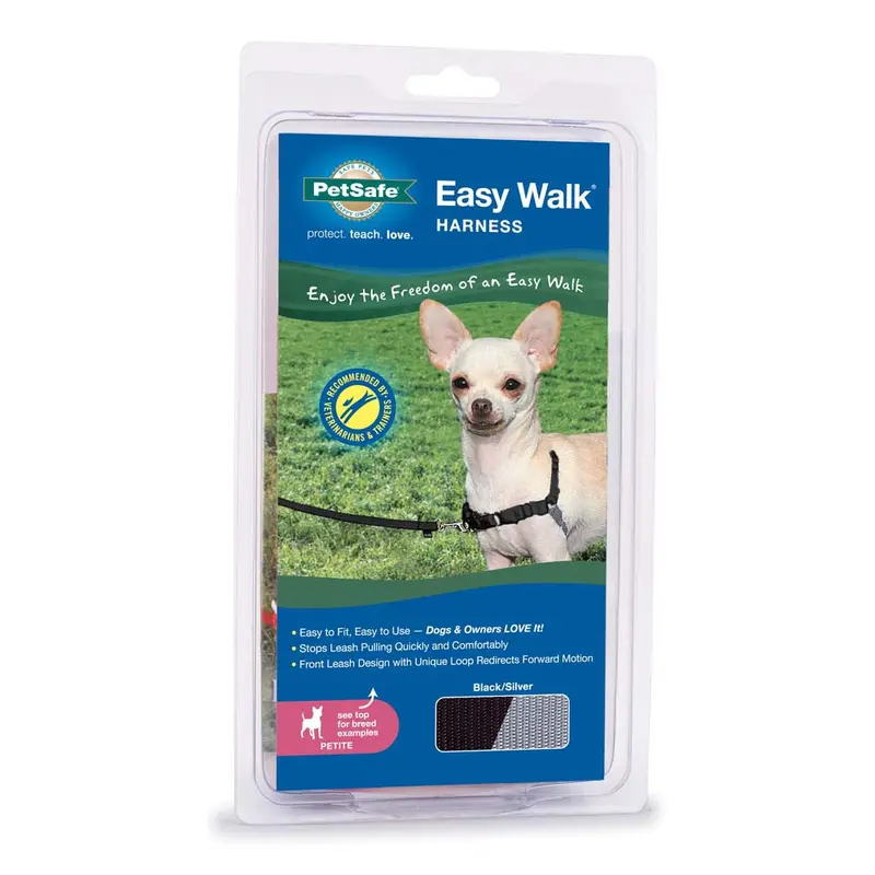 PetSafe Easy Walk Dog Harness Black/Silver Petite