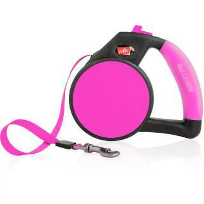 Wigzi Gel Handle Reflective Tape Retractable Leash Small Pink 