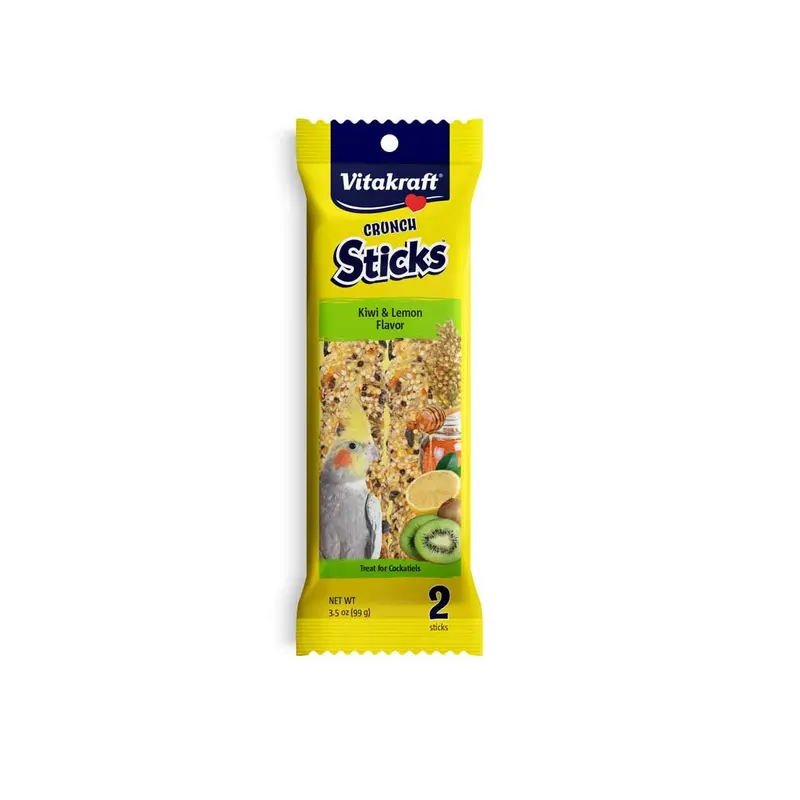 Vitakraft Crunch Sticks Kiwi & Lemon Flavor Cockatiel Treat 3.5 oz 2 Count