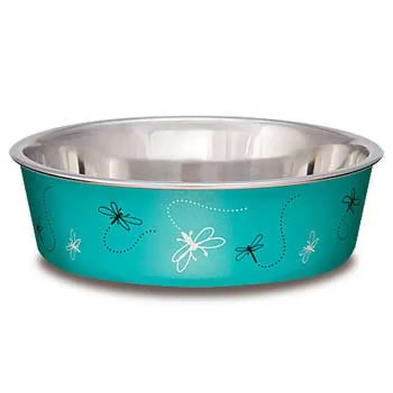 Loving Pets Bella Bowl Medium Dragonfly - Turquoise 