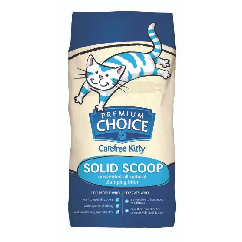 Premium Choice Litter Carefree Kitty Unscented All Natural Scoop Cat Litter 25 lb