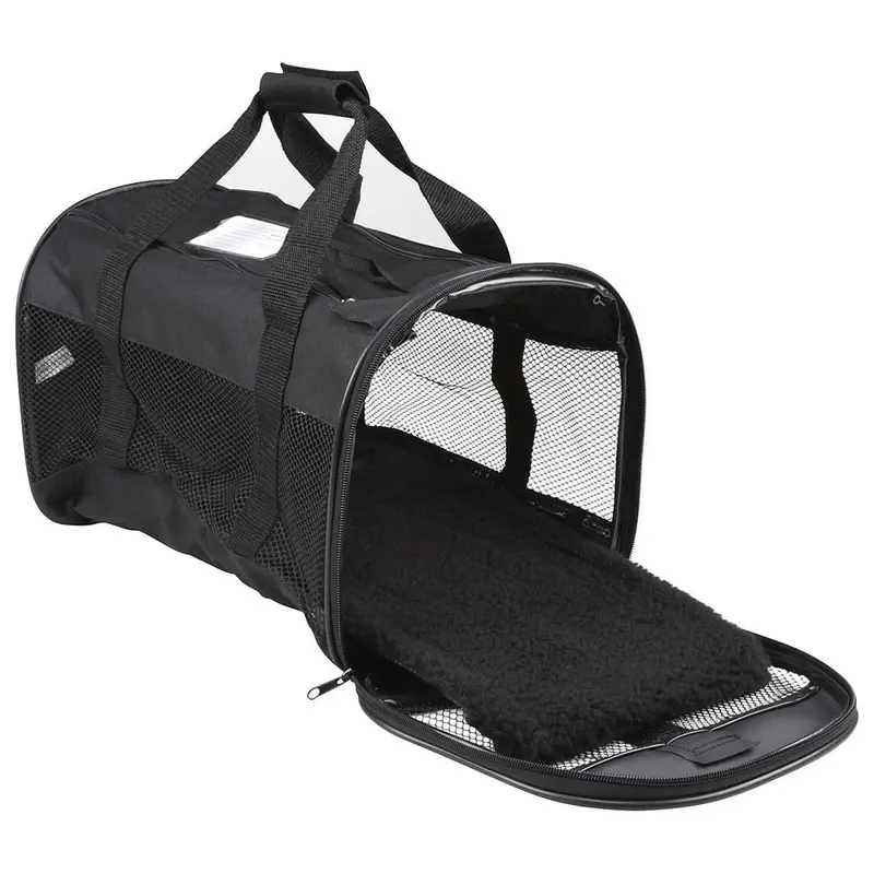 Petmate Plush Soft Sided Dog Kennel Cab Black LG