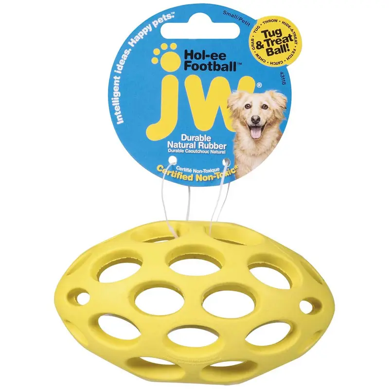 JW Pet Hol-ee Football Dog Toy Assorted SM