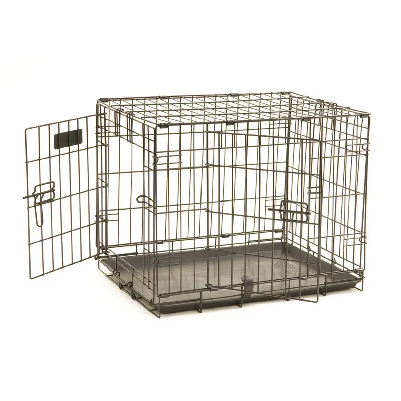 Precision ProValu 2 Door Wire Dog Crate Black 24 in