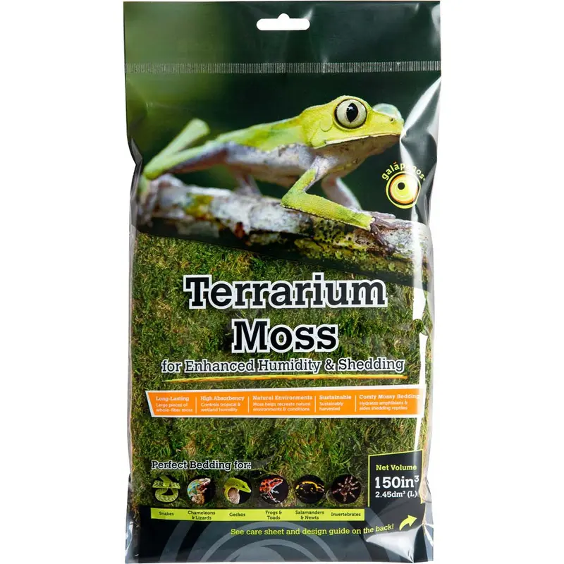 Galapagos Sheet Moss Decorative Sheet of Real Moss Substrate Fresh Green 2.6 qt Mini