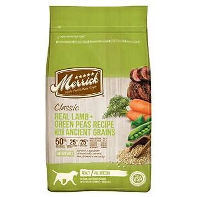 Merrick Classic Real Lamb And Green Peas With Ancient Grains Dry Dog Food-12-lb-
