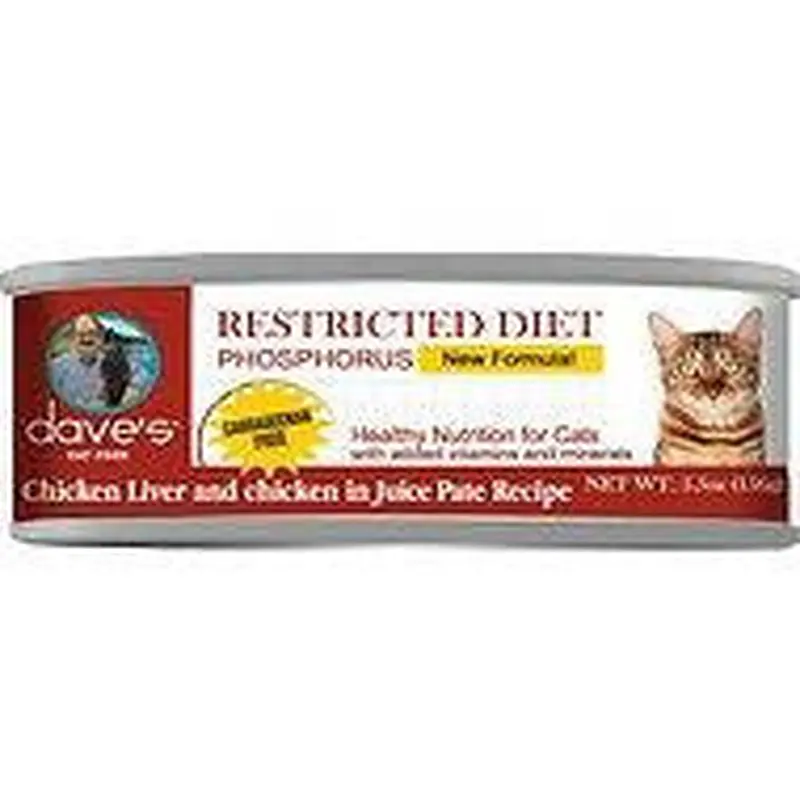 Dave's Pet Cat Restricted Diet Grain Free Phosphorus Chicken 5.5oz (D)