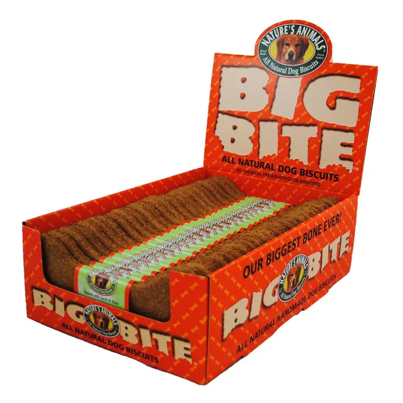 Natures Animals Big Bite All Natural Dog Biscuit Display Lamb & Rice 8 in 24 ct
