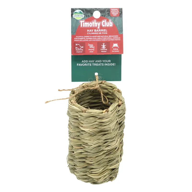 Oxbow Animal Health Timothy CLUB Timothy Hay Barrel Small Animal Chew One Size