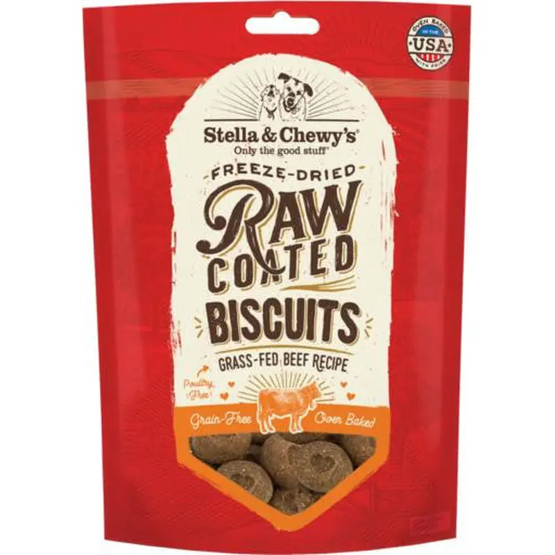 Stella & Chewy's Raw Coated Biscuits Grass-Fed Beef Recipe 9 oz 