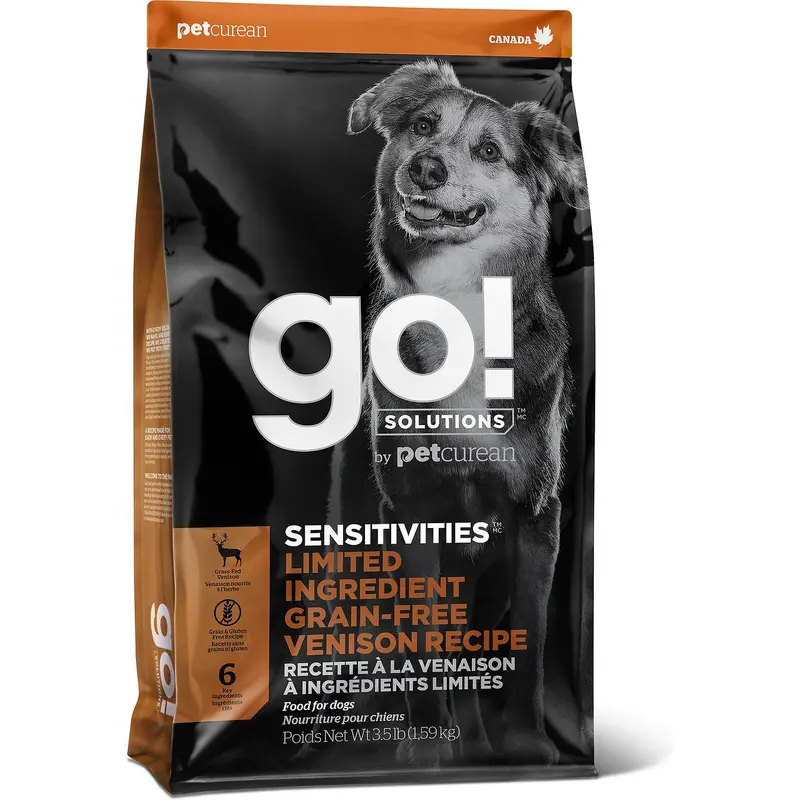 Petcurean GO! SENSITIVITIES Limited Ingredient Grain Free Venison Dog 22lb 