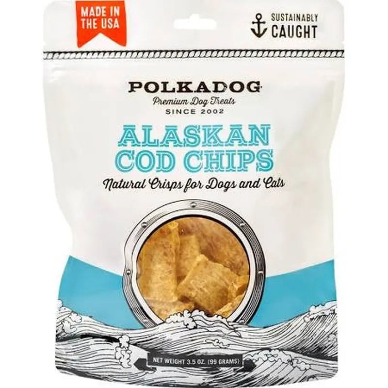 Polka Dog Cod Chips Pouch 3.5oz 