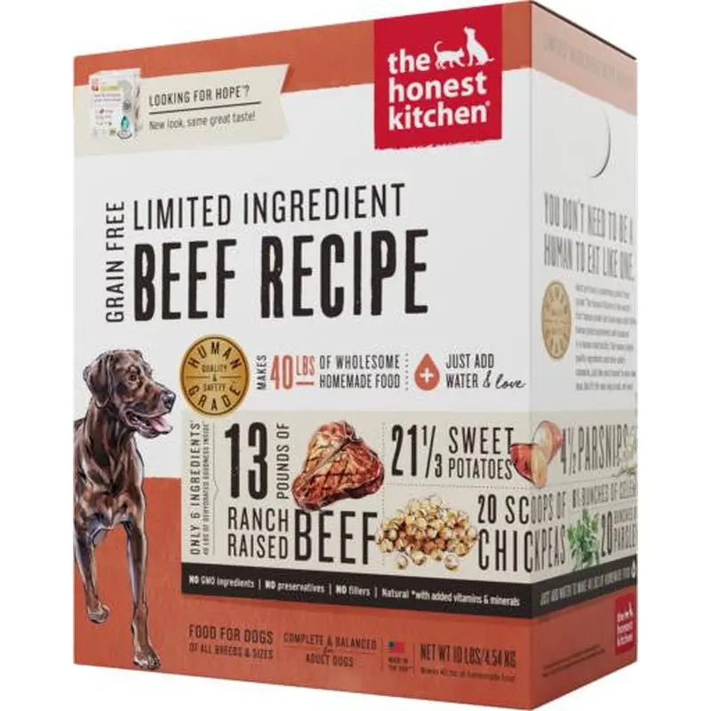 Honest Kitchen Hope Grain Free LID Beef/Chickpea 10lb 