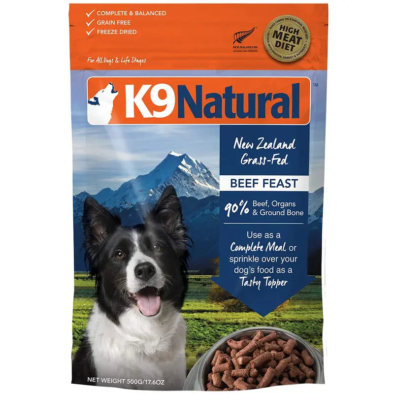 K9 Natural Freeze Dried Beef Feast Dry Dog Food 1.1lb