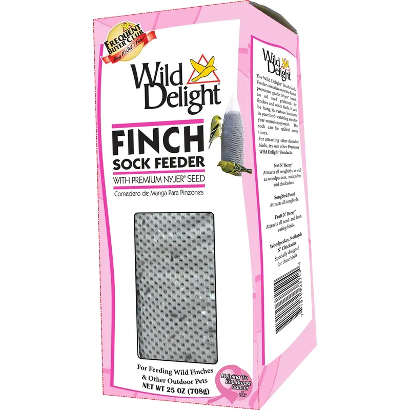 Wild Delight Finch Sock Feeder for Birds, 25oz