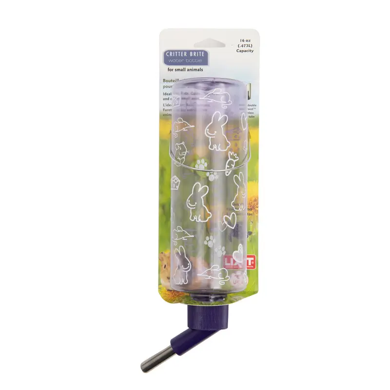 Lixit Clear Water Bottle for Small Animals Clear, Green 16 Ounces