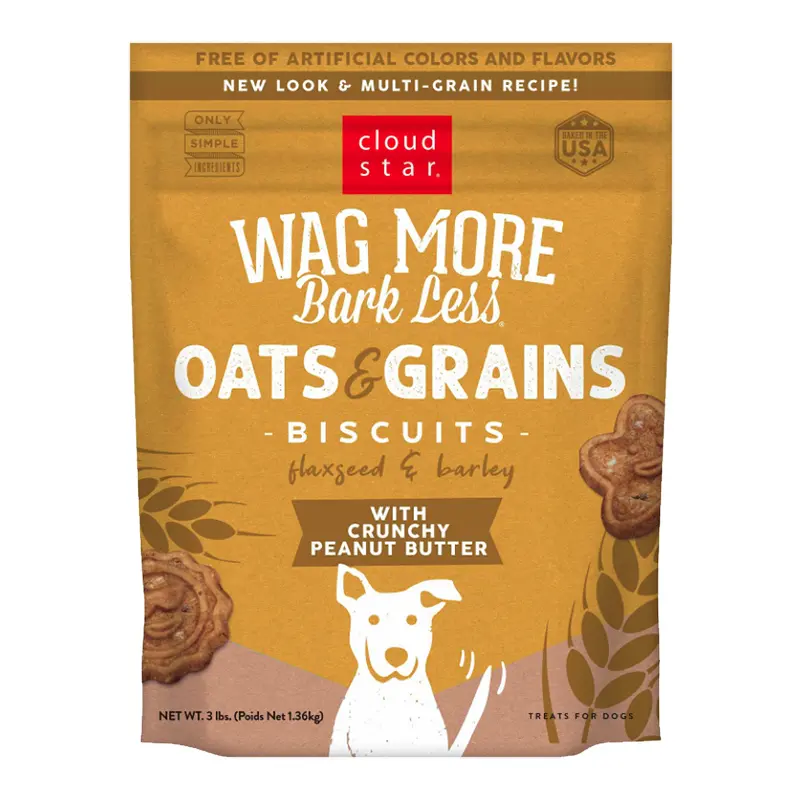 Wag More Bark Less Original Oven Baked Treats with Crunchy Peanut Butter 3lb 