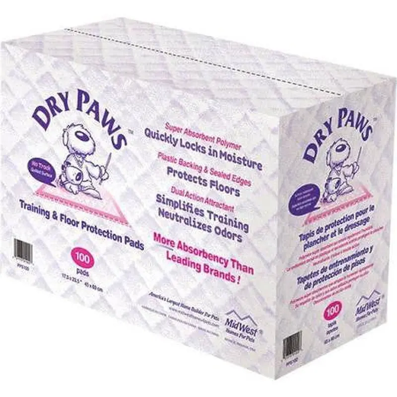 Midwest Dry Paws Training and Floor Protection Pads 100 Pet Package 