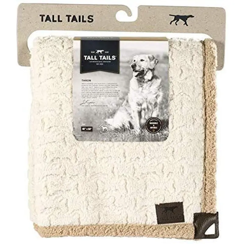 Tall Tails Dog Micro Sherpa Bone Cream Throw 40x60 