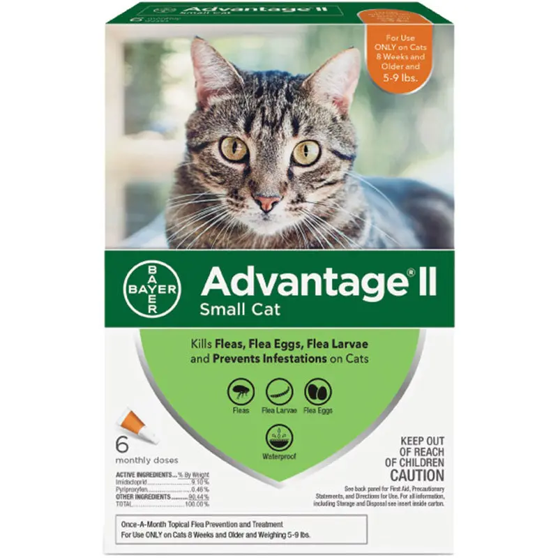 Advantage Ii Cat Small Cat 5-9lb Orange 6 Pack