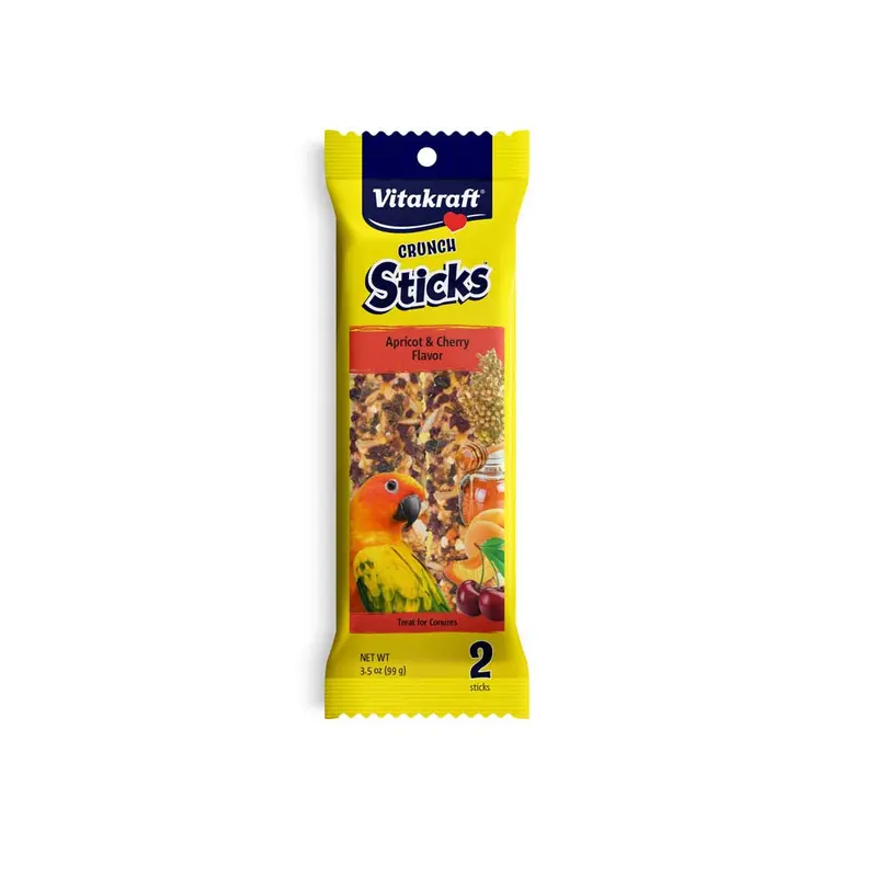 Vitakraft Crunch Sticks Apricot & Cherry Flavor Conure Treat 3.5 oz 2 Count