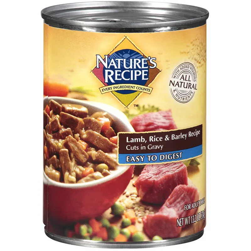 Nature's Recipe Easy to Digest Lamb Rice and Barley Cuts in Gravy Canned Dog Food