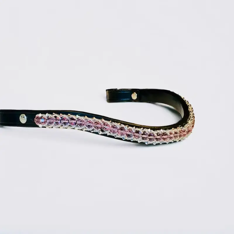 Passion Browband #6  Light Rose Crystal Beads with Silvery Accents