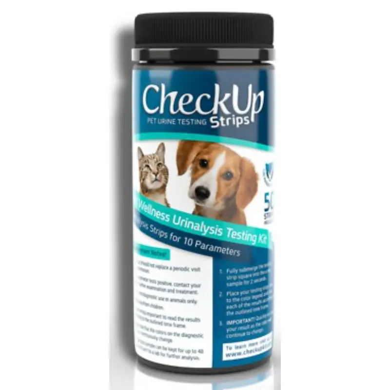 Checkup Pets Urine Testing for Dogs & Cats for 10 Parameters, 50 strips
