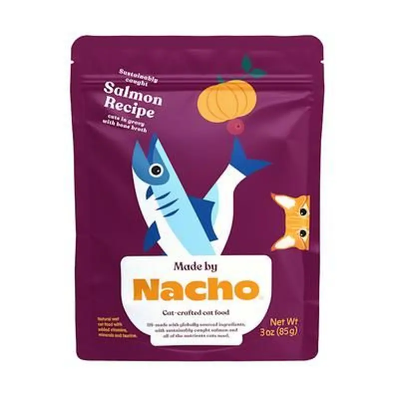 Sustainably-Caught Salmon Recipe Cuts in Gravy with Bone Broth Wet Cat Food 3oz