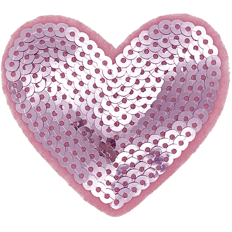 Pink Sequin Heart 2 (Large)- Patch