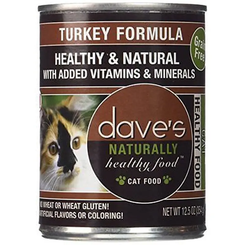 Daves Naturally Healthy Turkey Cat food 12.5 oz