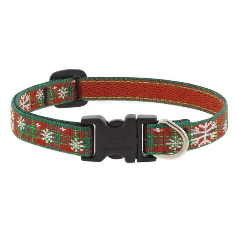 Lupine Pet Dog Collar 1/2" x 6"-9" Christmas Plaid