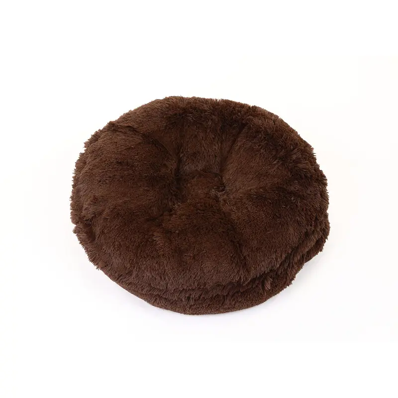 Chocolate Shag Bagel Bed