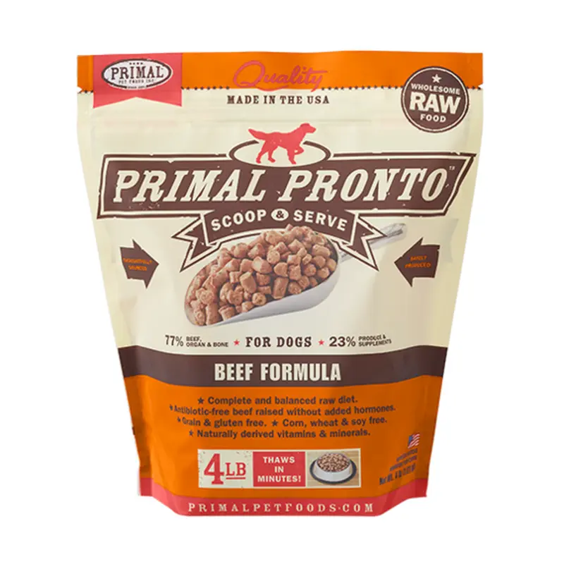 Primal Pet Foods Canine Beef Pronto Formula Dog Food, 0.75 Lb, Zip-seal Ba