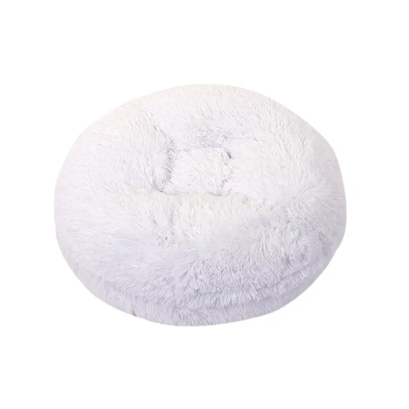White Shag Bagel Bed