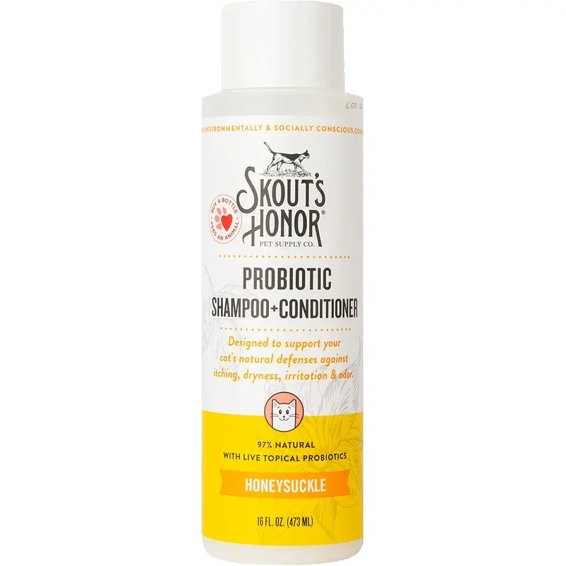 Skout's Honor Cat Probiotic Honeysuckle Shampoo & Conditioner 16 oz