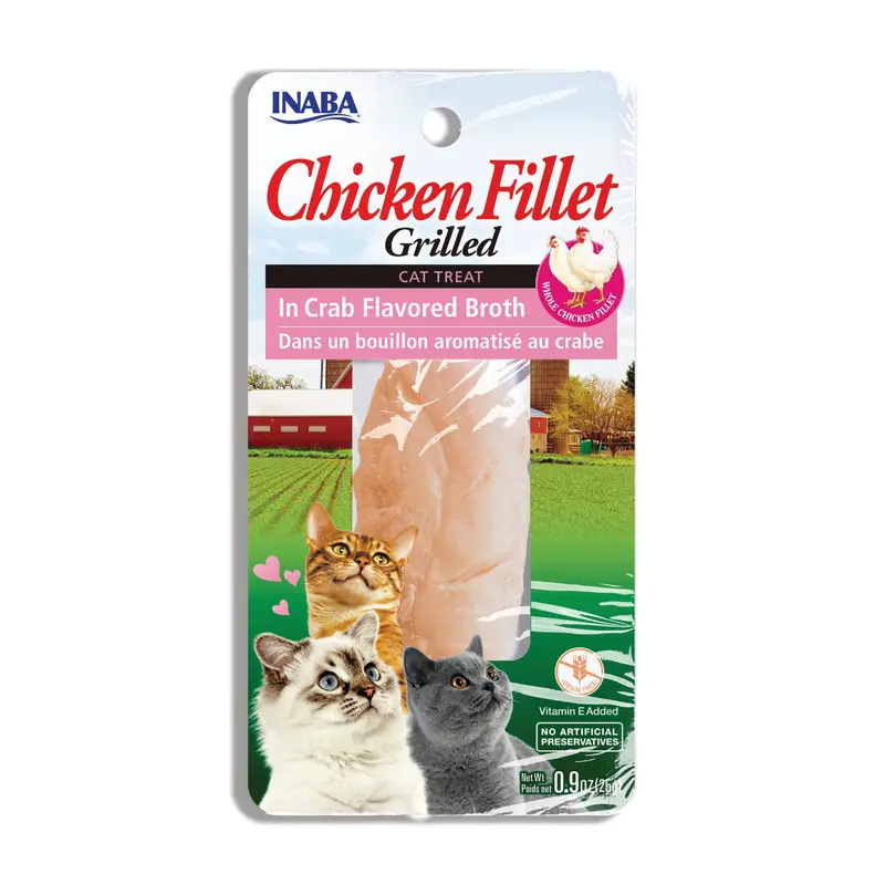 Inaba Grilled Chicken Fillet in Crab Broth Cat Treats