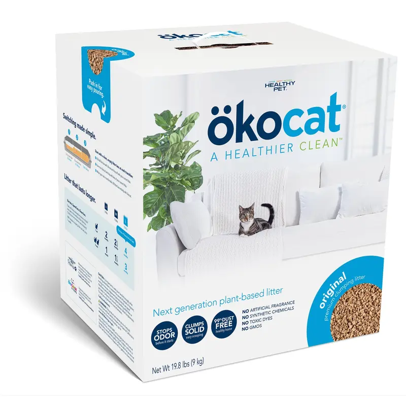 okocat Premium Original Clumping Natural Wood Cat Litter  Dust Free  18.8 lbs.