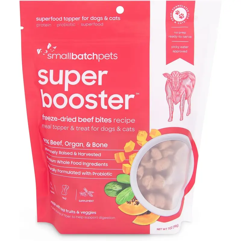 Small Batch Dog Super Booster Freeze Dried Beef Bites 7oz.