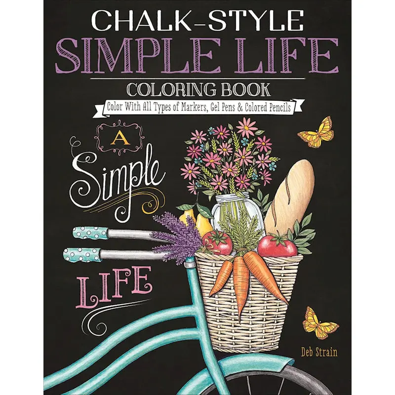Chalk-Style Simple Life Coloring Book