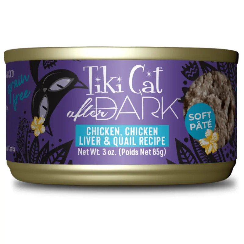 Tikicat Adult After Dark Chicken, Chicken Liver and Quail Soft Pate (3oz)