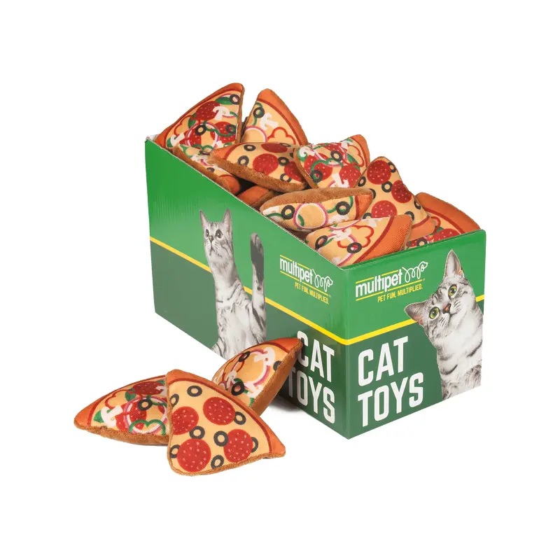 Multipet Cat Toy Pizza Cat Toys Catnip 3.25in Assorted