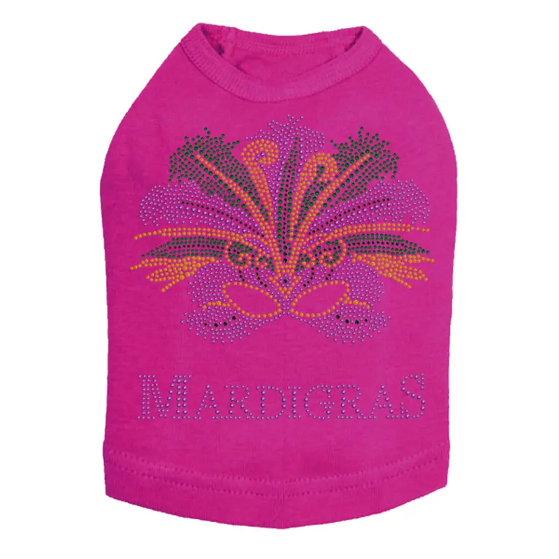 Mardi Gras with Mask - Dog Tank