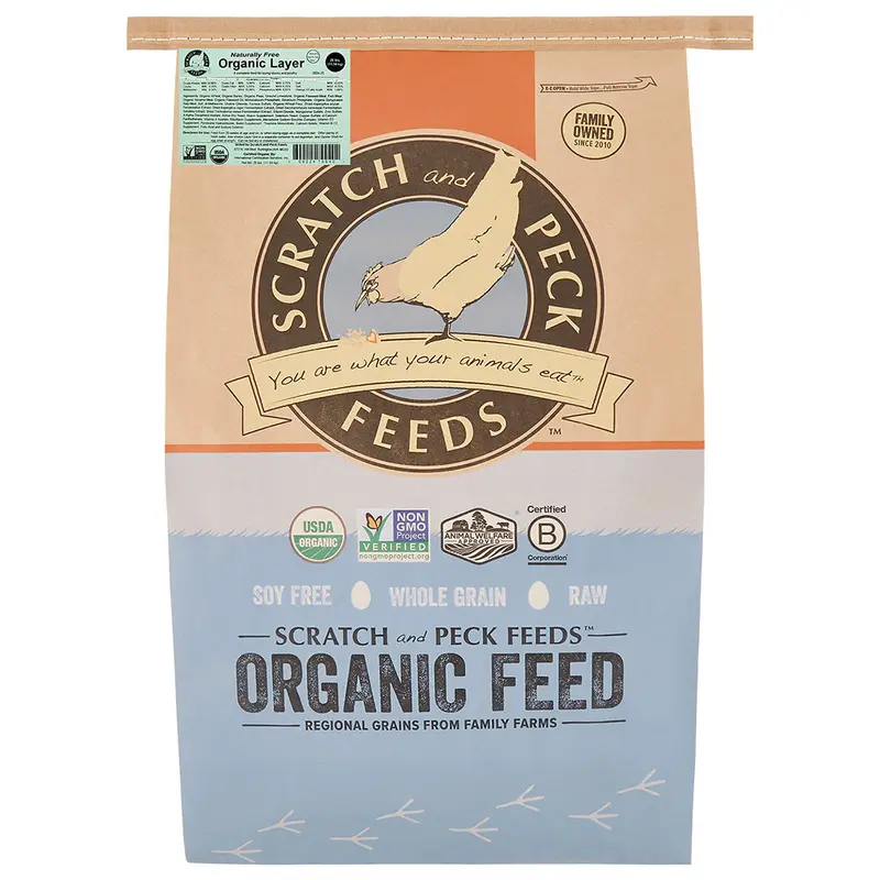 Scratch and Peck Feeds Naturally Free Organic Layer 16% Poultry Feed Mash - 40lb Bag