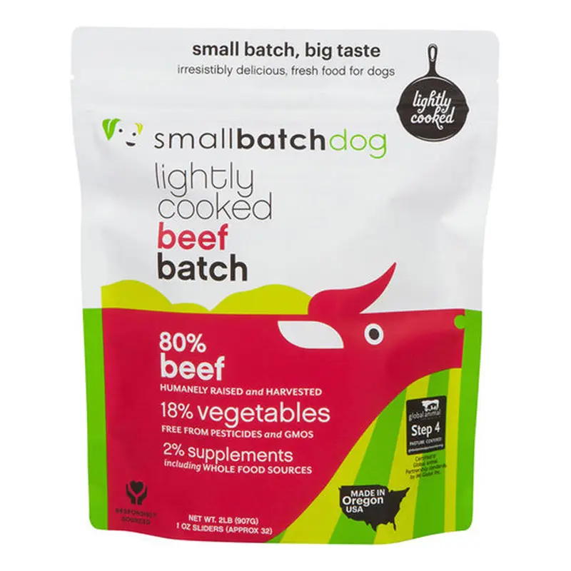 Smallbatch Lightly Cooked Frozen Beef Batch Dog Food 2lb